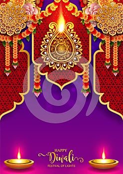 Diwali, Deepavali or Dipavali the festival of lights. photo